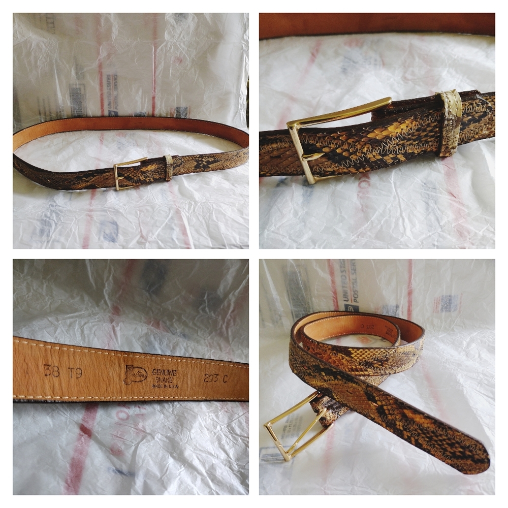 JUSTIN GENUINE SNAKESKIN BELT  WOMEN'S SIZE 38